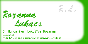 rozanna lukacs business card